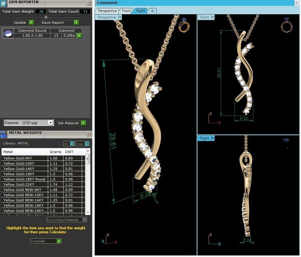 Solitaire Women Pendants 3D print model_5