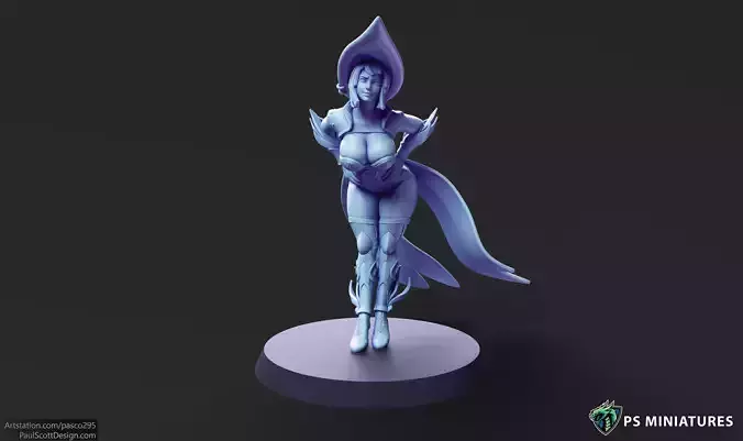 Arcane Witch Pose 3 - 6 Variants and Pinup 3D print model