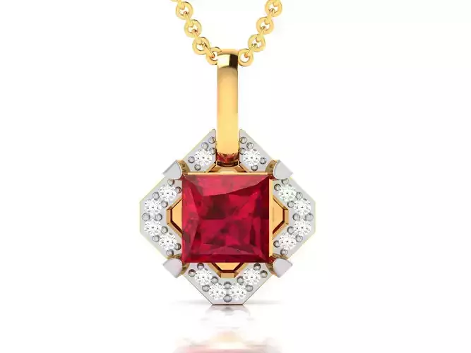 Solitaire Women Princess Stone Pendants 3D print model Solitaire Women Princess Stone Pendants 3D print model