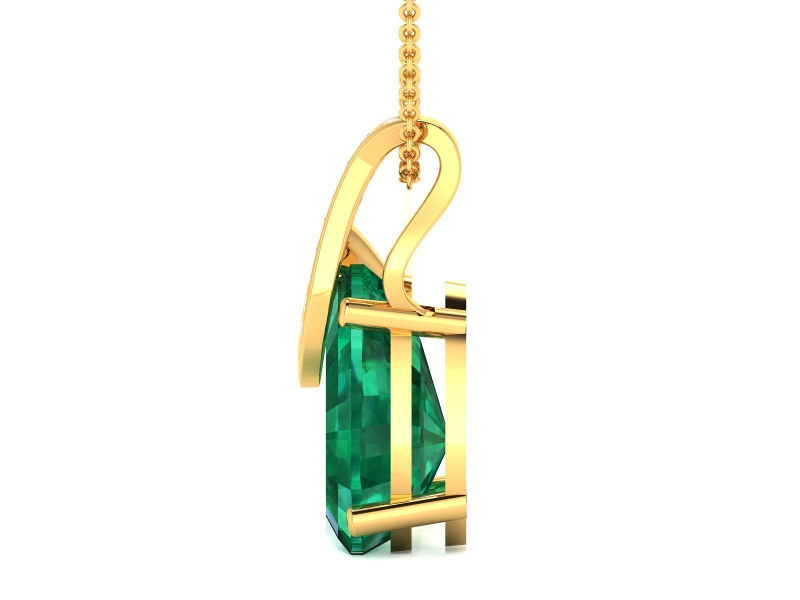 Solitaire Women Pear Diamond Pendants 3D print model_12