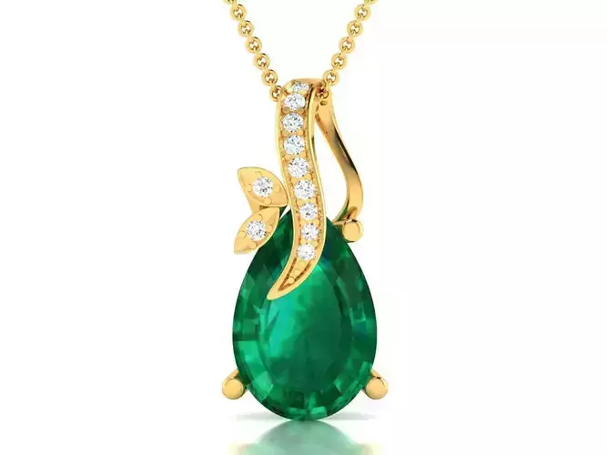 Solitaire Women Pear Diamond Pendants  3D print model