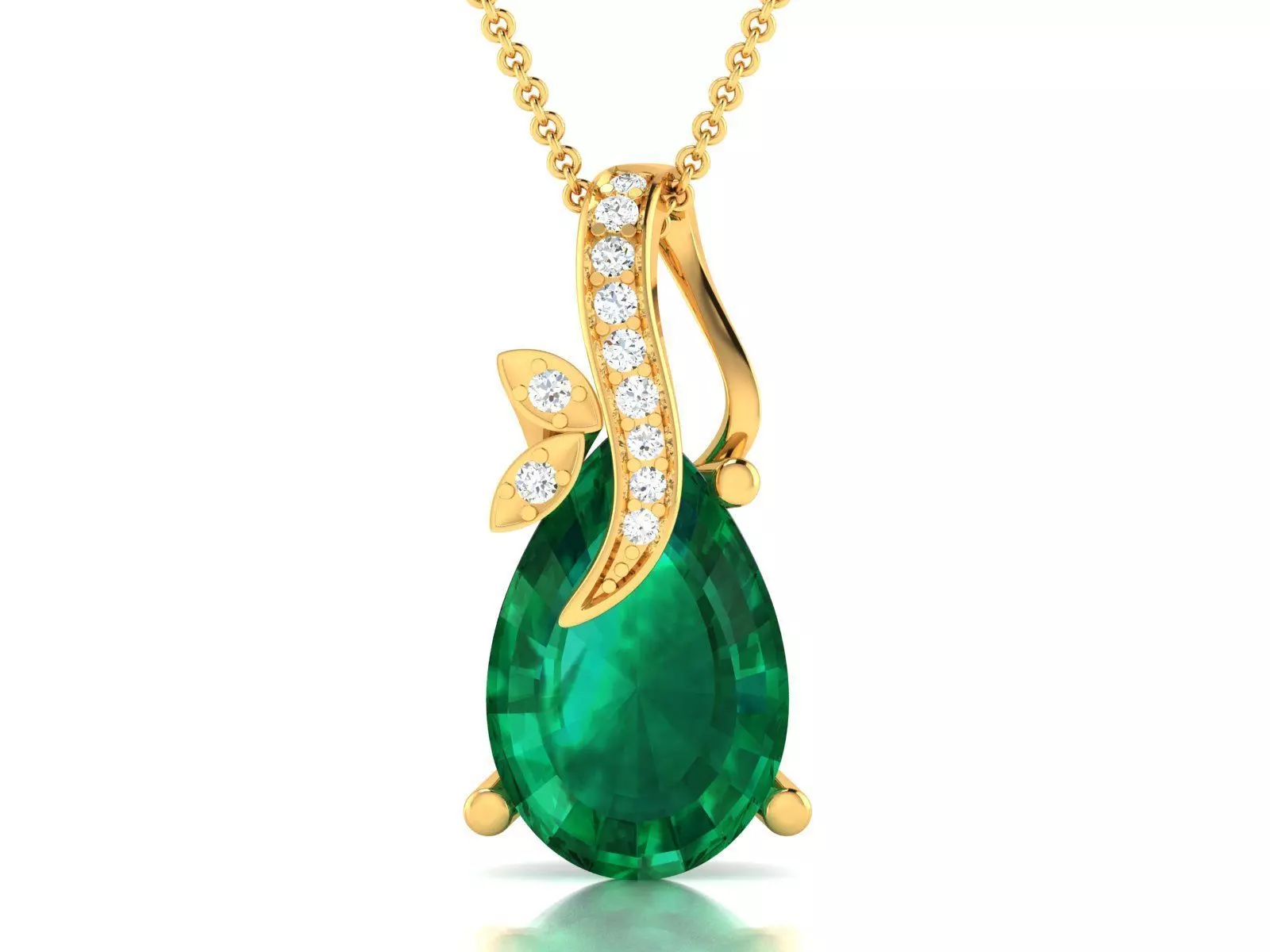 Solitaire Women Pear Diamond Pendants 3D print model_0