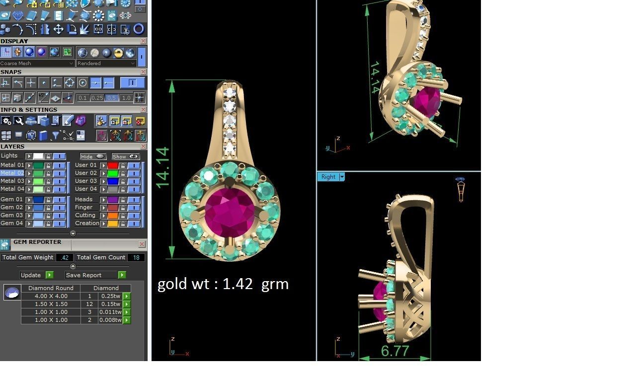 Solitaire Women Pendants 3D print model_10