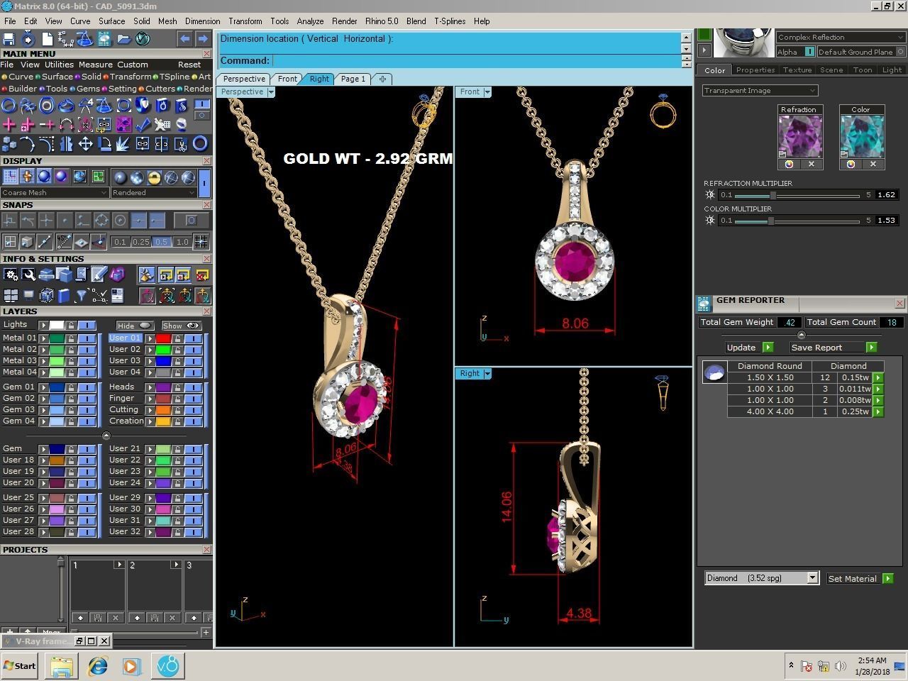 Solitaire Women Pendants 3D print model_5