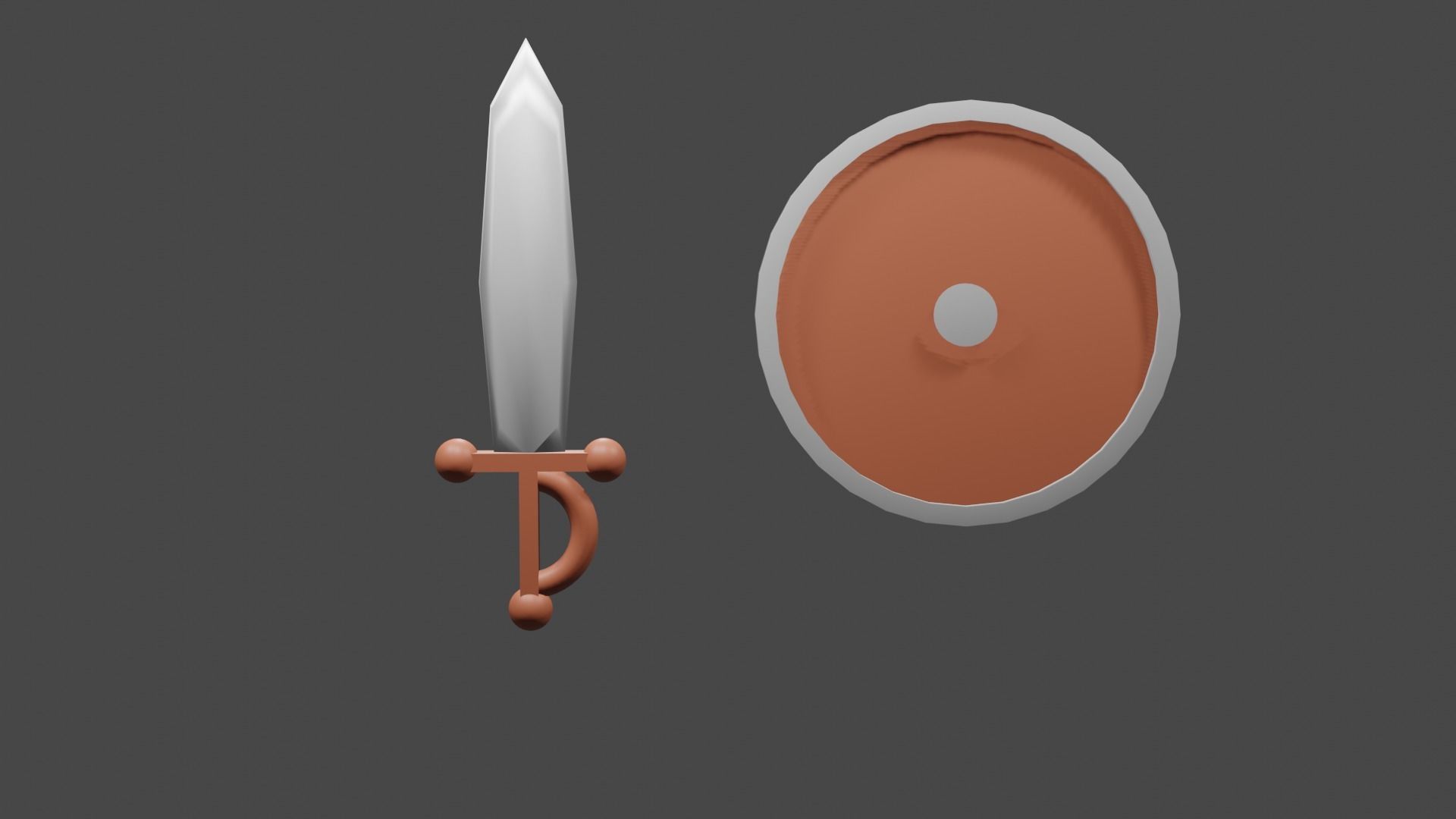 Sword And Shield Low-poly 3D model_6