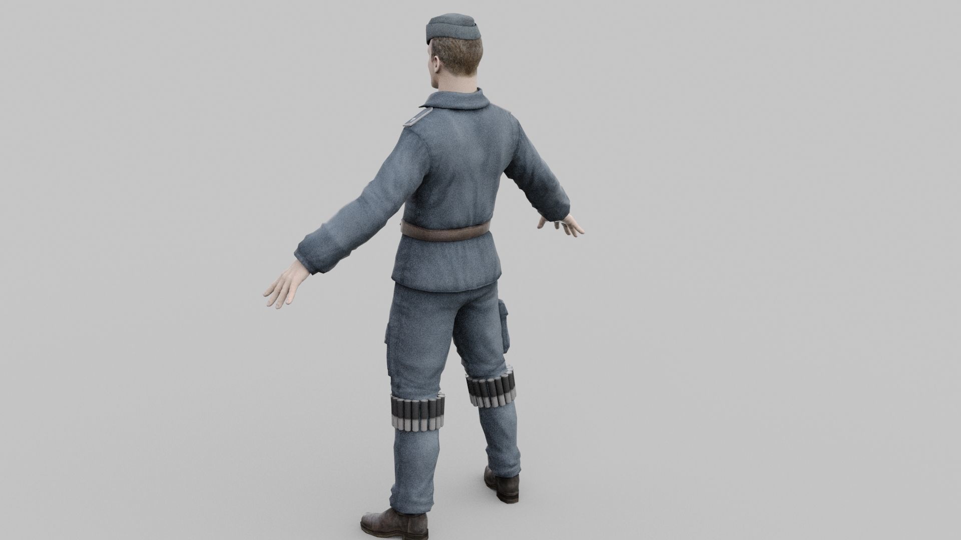 pilot luftwaffe Low-poly 3D model_3