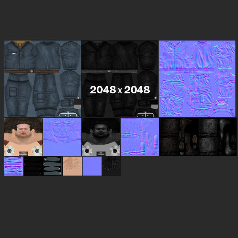 pilot luftwaffe Low-poly 3D model_8