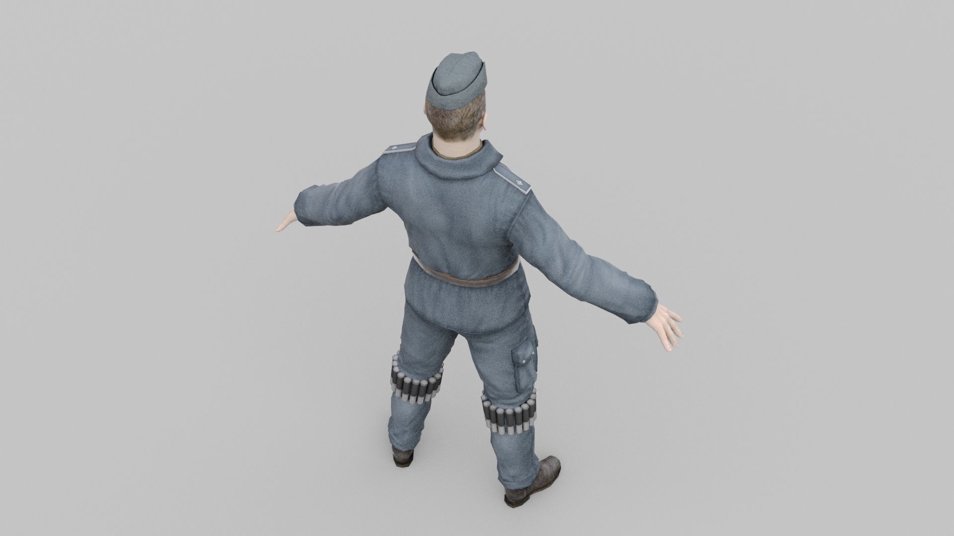 pilot luftwaffe Low-poly 3D model_5