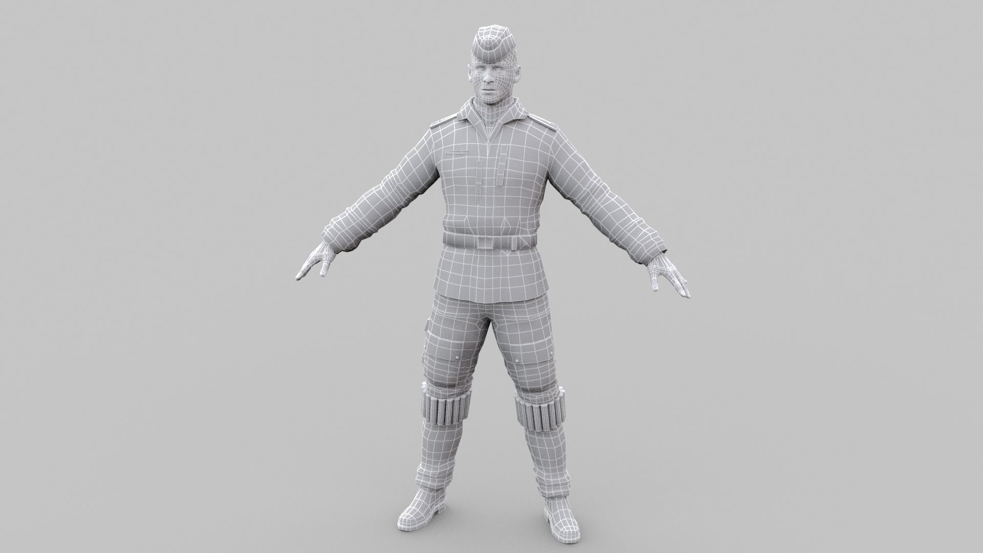 pilot luftwaffe Low-poly 3D model_6