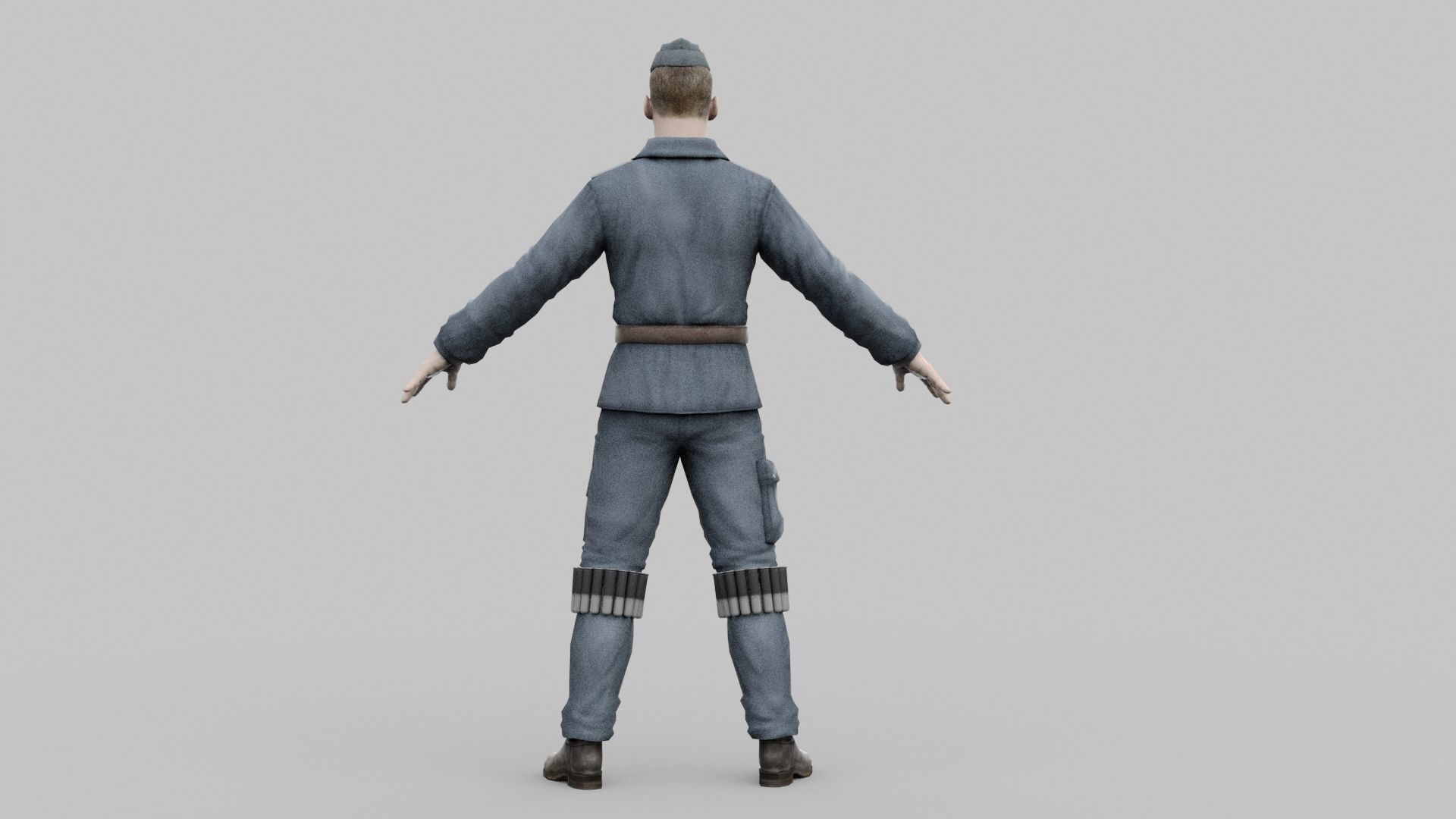 pilot luftwaffe Low-poly 3D model_4