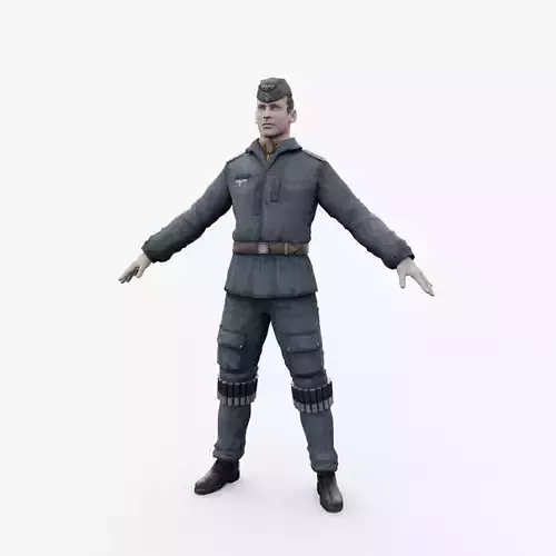 pilot luftwaffe Low-poly 3D model