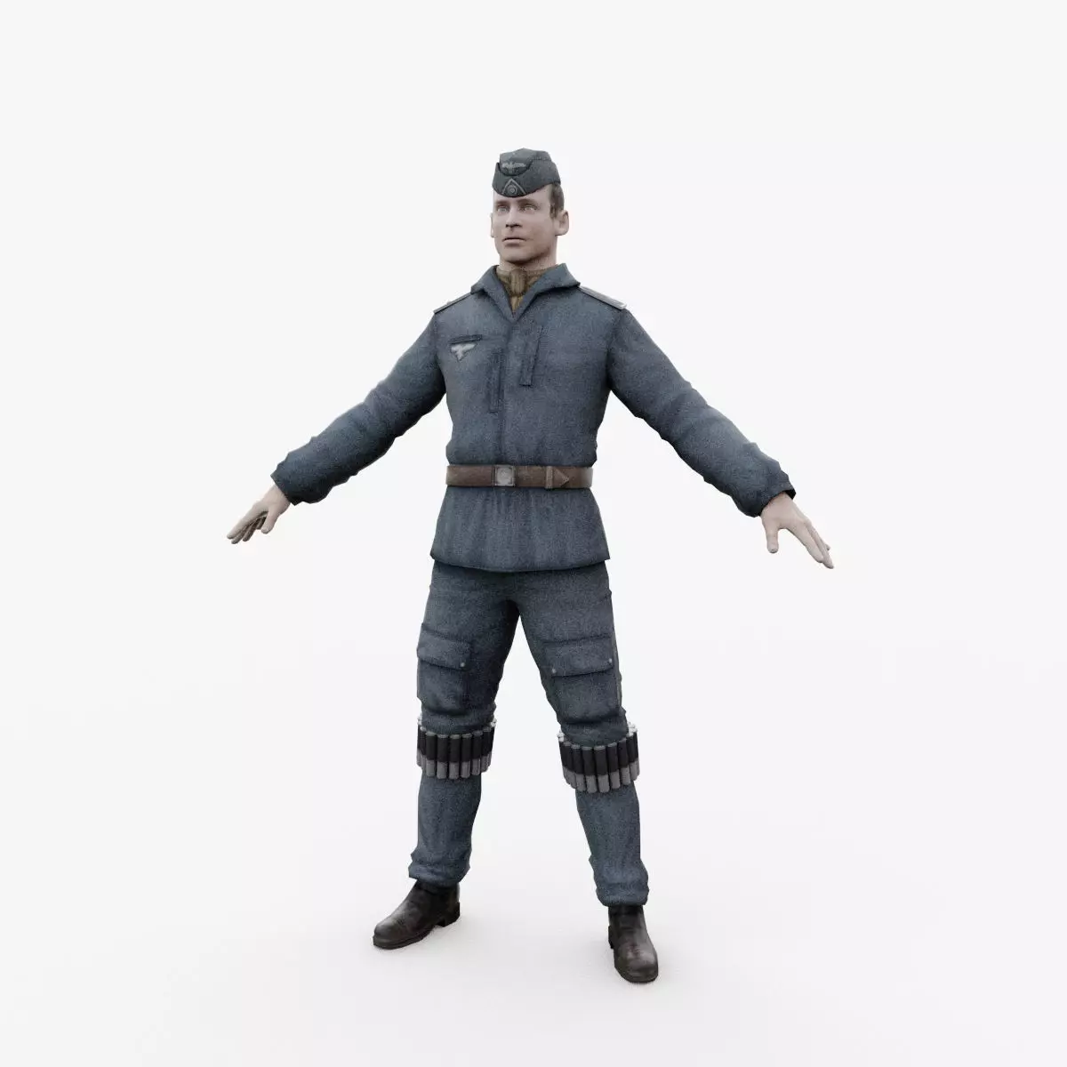 pilot luftwaffe Low-poly 3D model_0