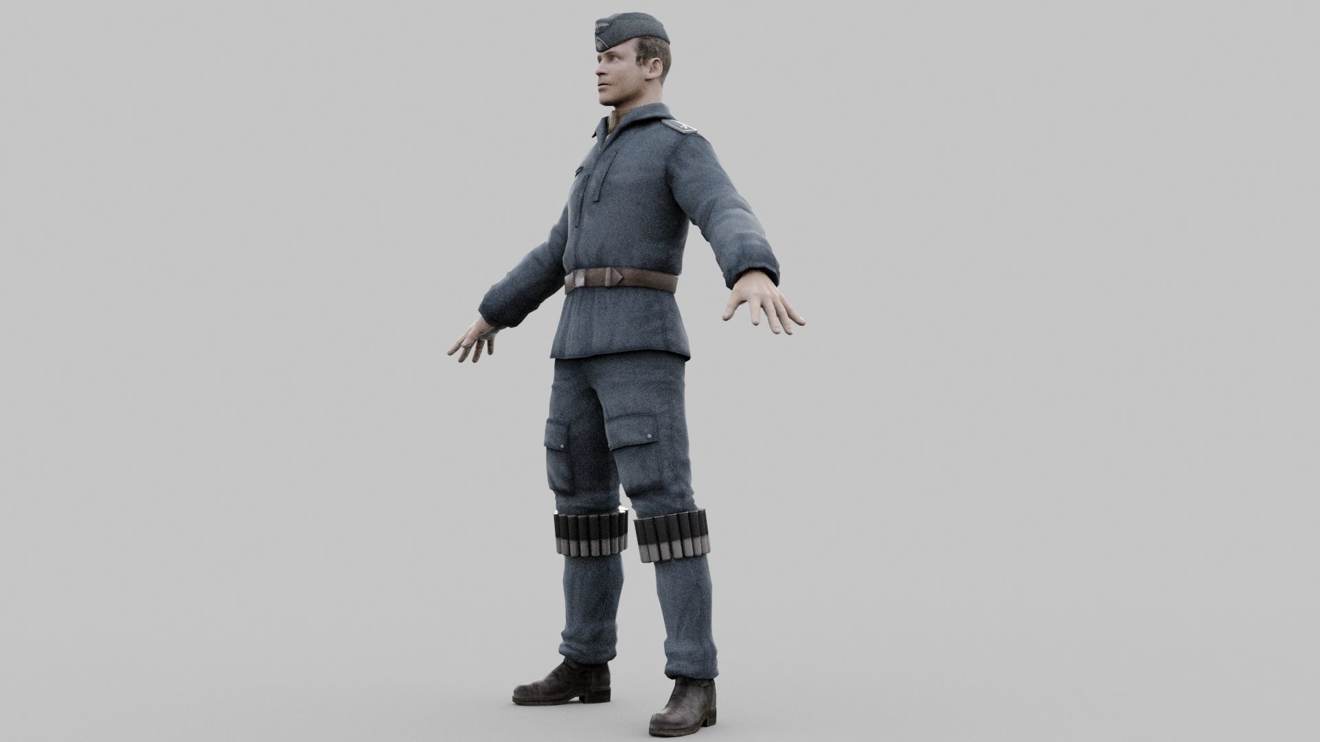 pilot luftwaffe Low-poly 3D model_2