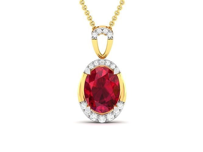 Solitaire Women Oval Diamond Pendants  3D print model