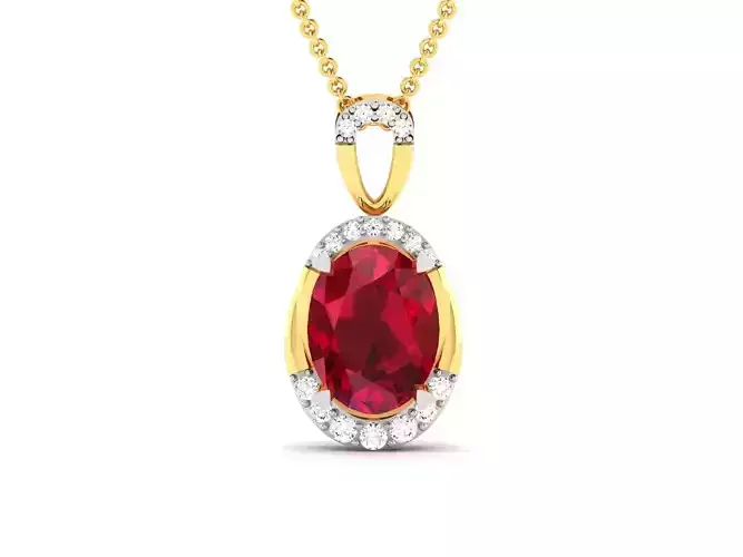 Solitaire Women Oval Diamond Pendants  3D print model
