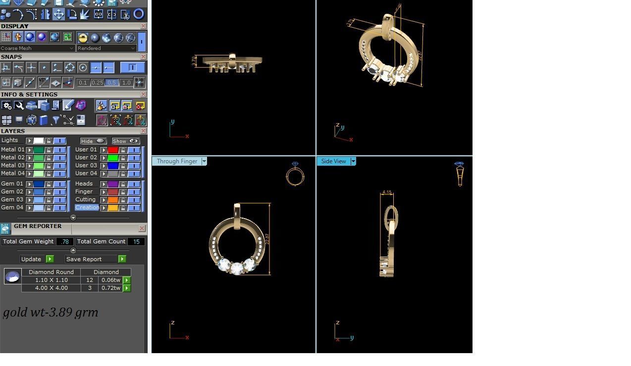 Solitaire Women Pendants  3D print model_3