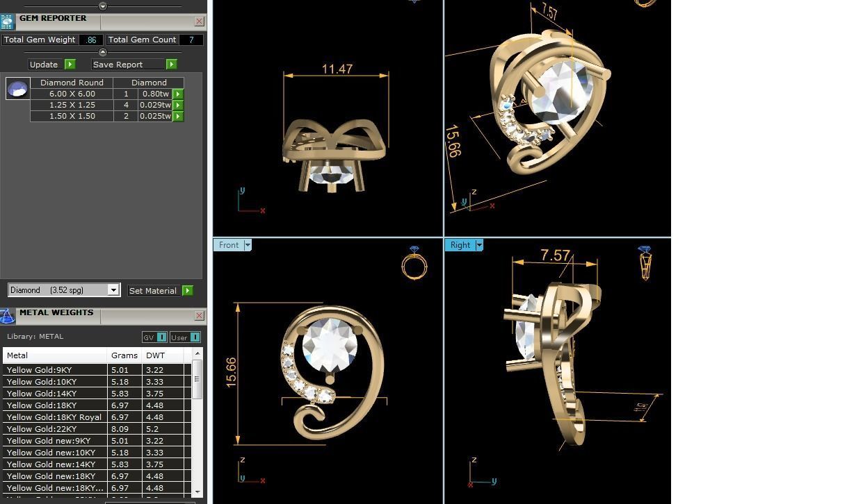 Solitaire Women Pendants  3D print model_6