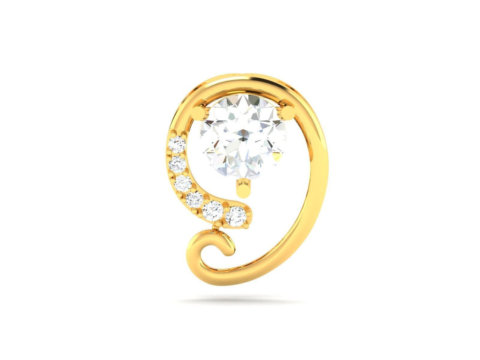 Solitaire Women Pendants  3D print model_7