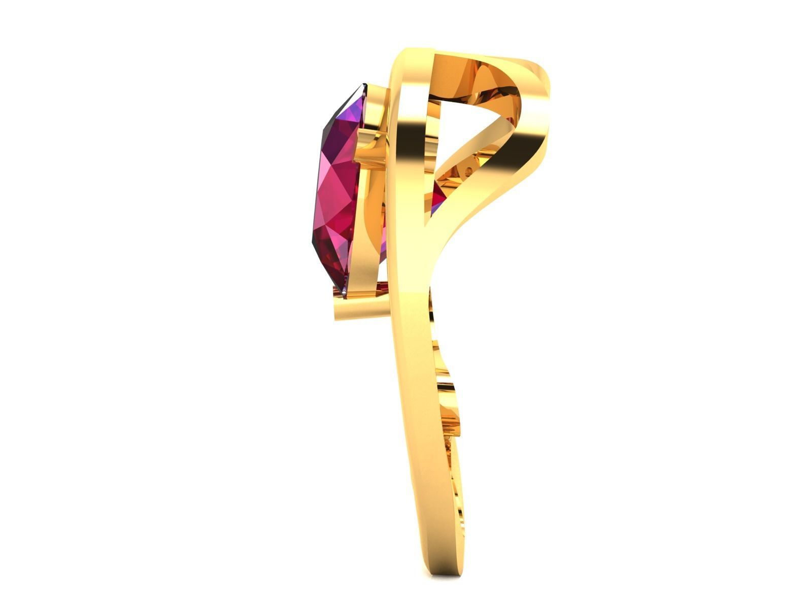 Solitaire Women Pendants  3D print model_5