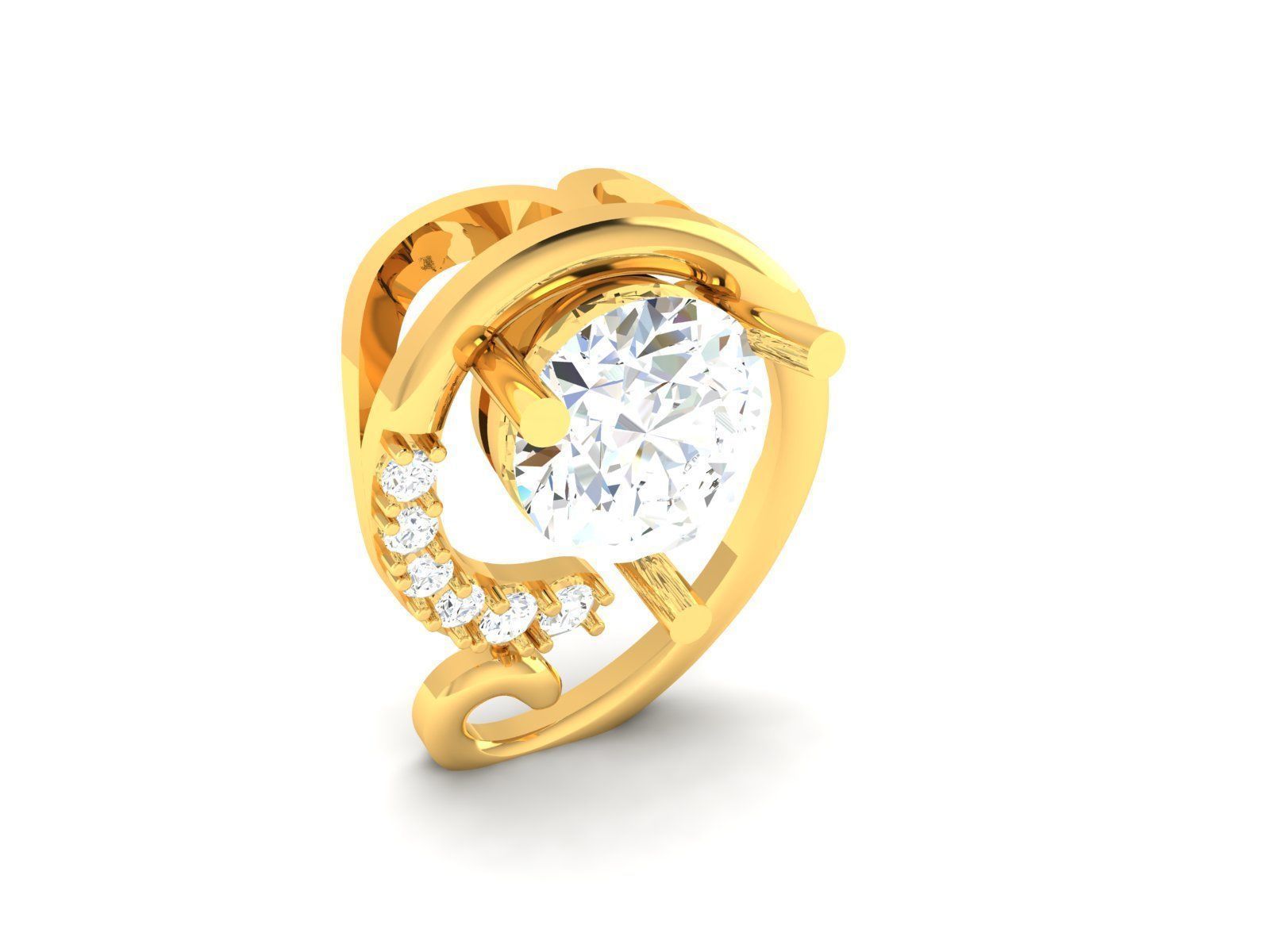 Solitaire Women Pendants  3D print model_9