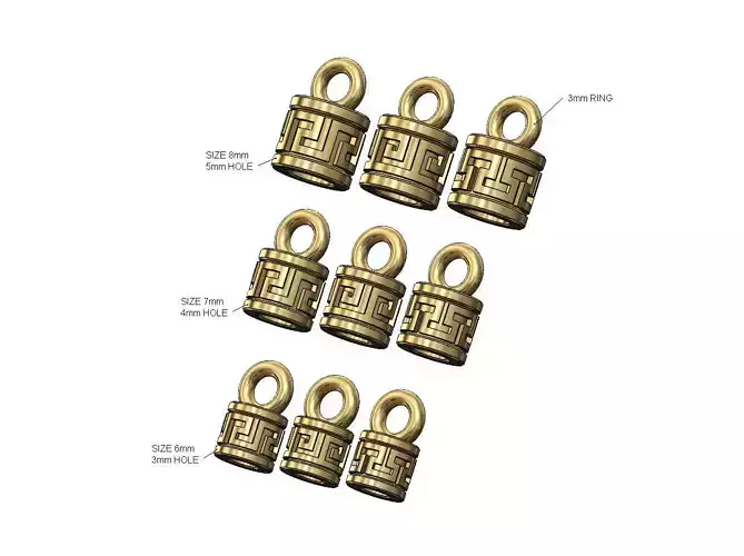 Greek key bracelet end caps