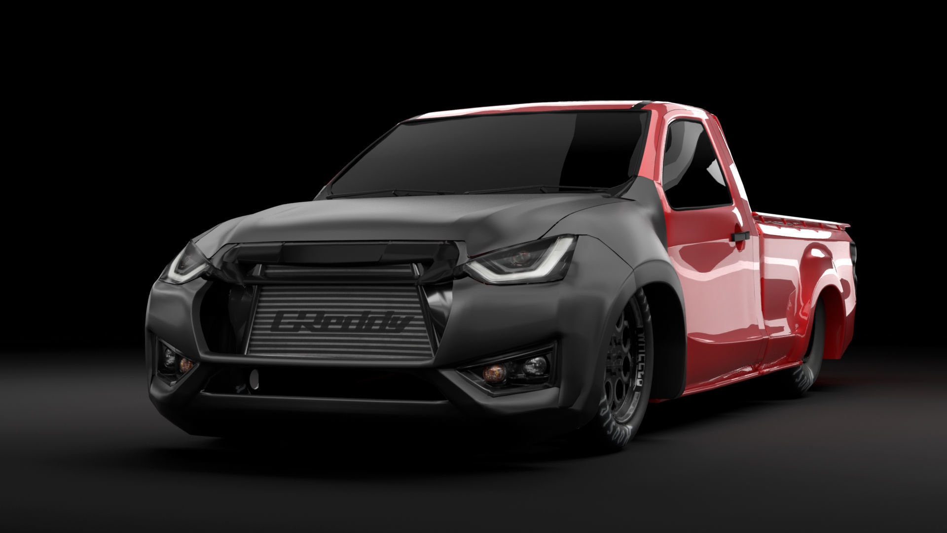 NEW ISUZU D MAX spark dragster racing style 3D model_4