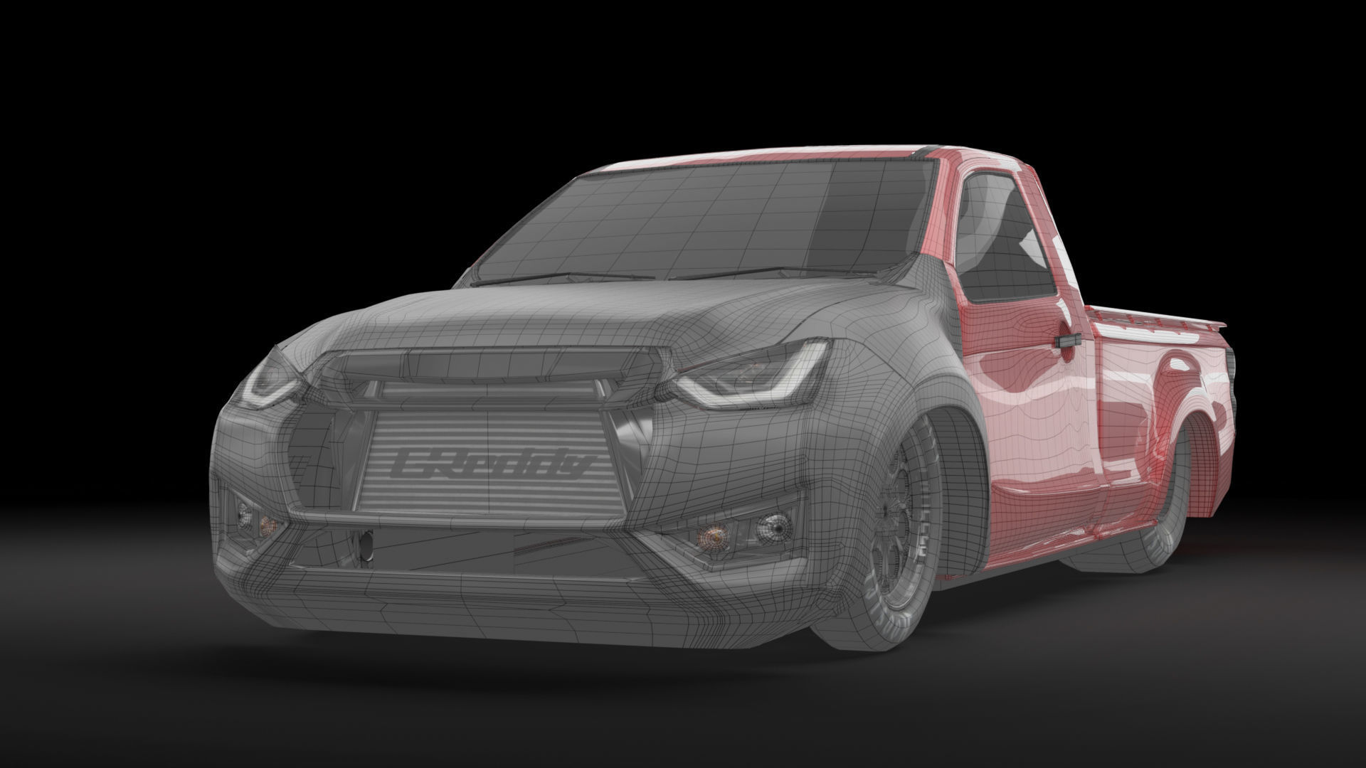 NEW ISUZU D MAX spark dragster racing style 3D model_8