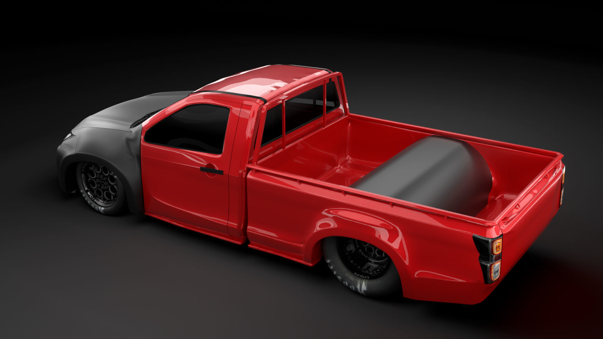 NEW ISUZU D MAX spark dragster racing style 3D model_2
