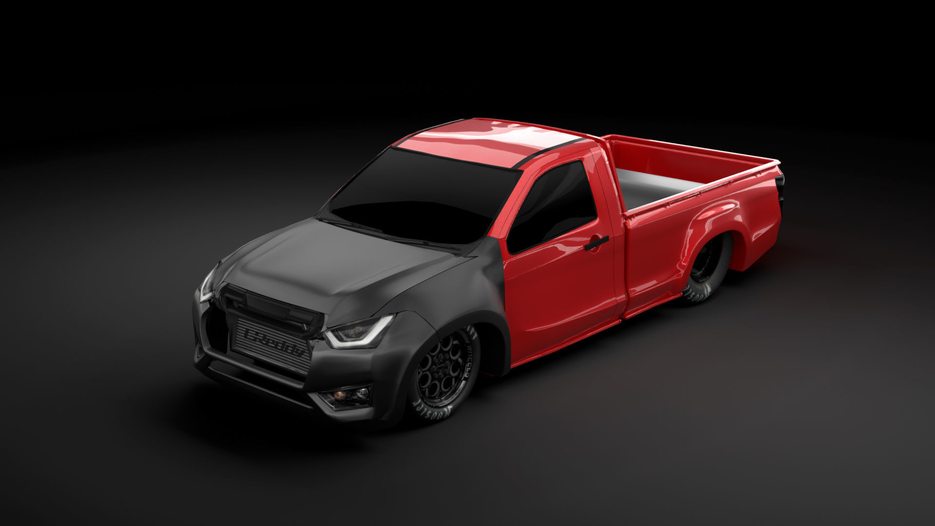 NEW ISUZU D MAX spark dragster racing style 3D model_3