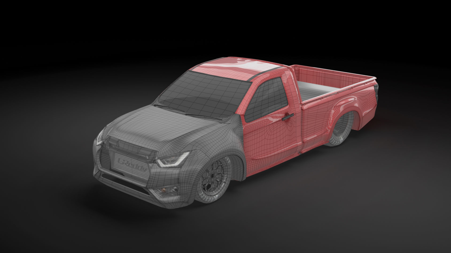 NEW ISUZU D MAX spark dragster racing style 3D model_11