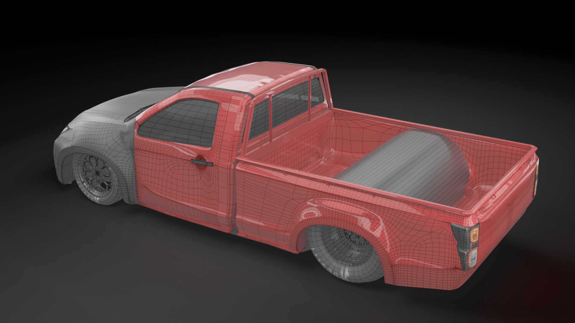 NEW ISUZU D MAX spark dragster racing style 3D model_7