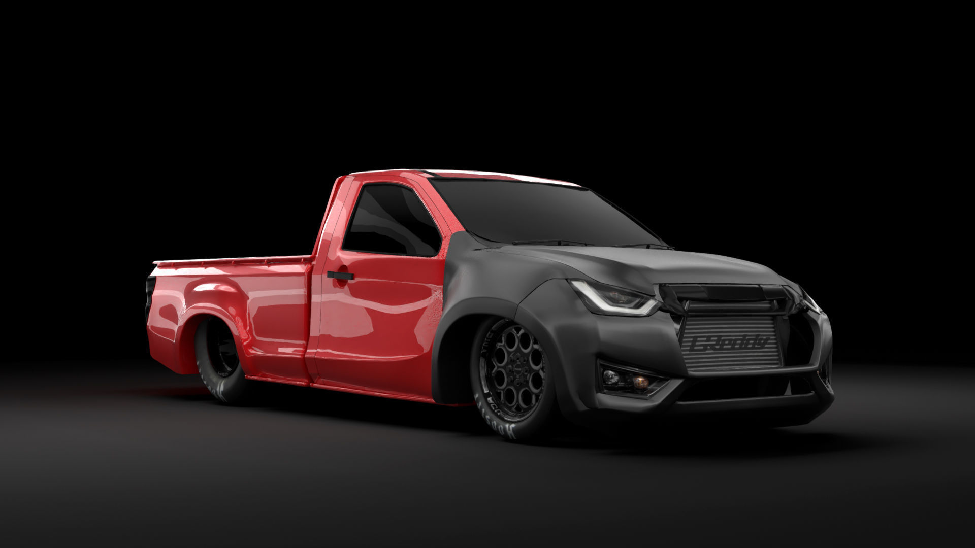 NEW ISUZU D MAX spark dragster racing style 3D model_1