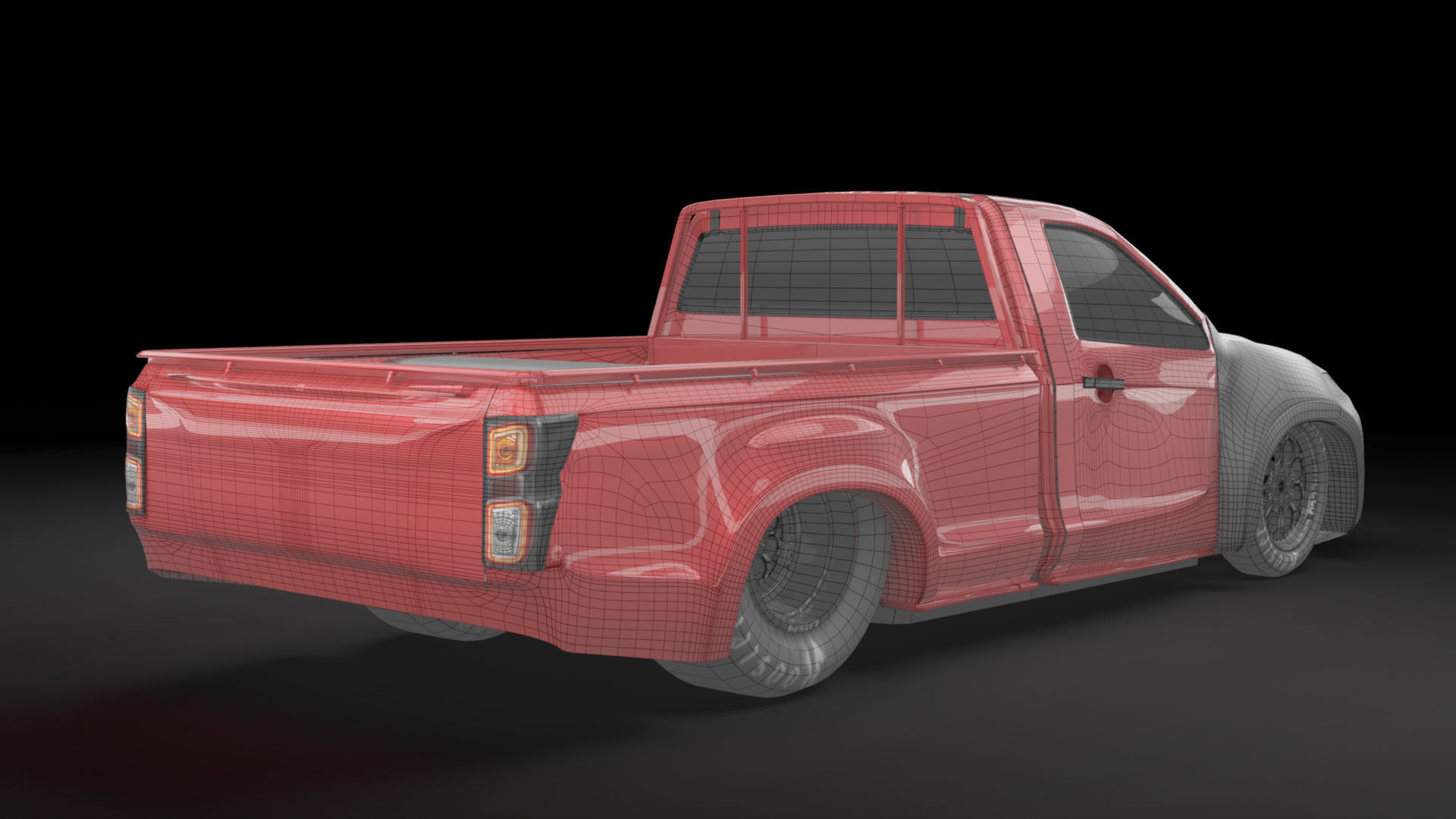 NEW ISUZU D MAX spark dragster racing style 3D model_6