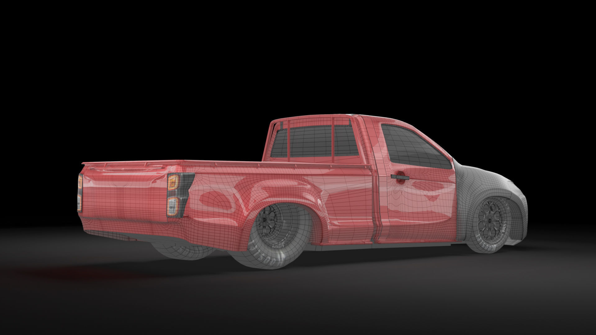 NEW ISUZU D MAX spark dragster racing style 3D model_9