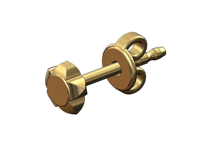 Simple stud halo earring 3D print model