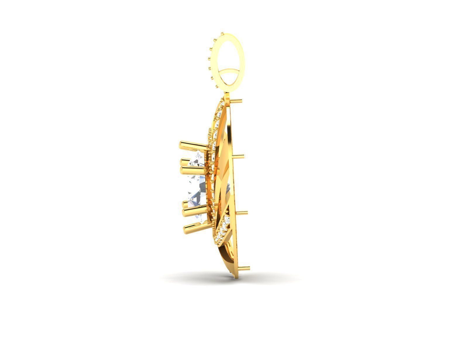 Solitaire Women Pendants  3D print model_4