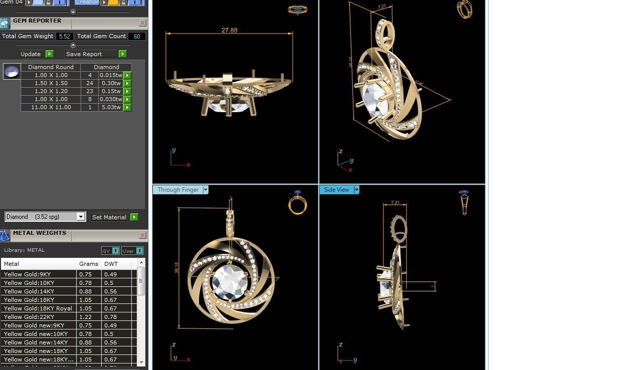 Solitaire Women Pendants  3D print model_5