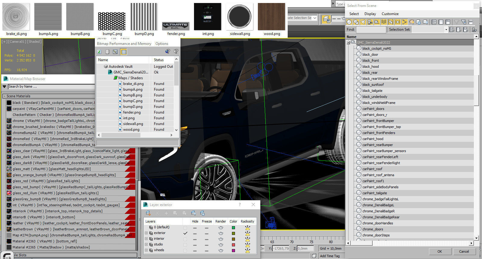 Pick-up Truck Sierra Denali 2022 3D model_30