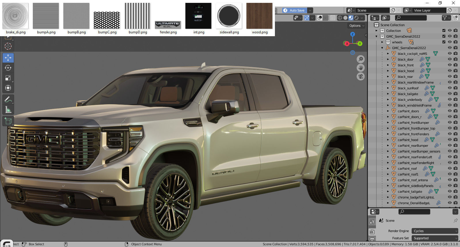 Pick-up Truck Sierra Denali 2022 3D model_31