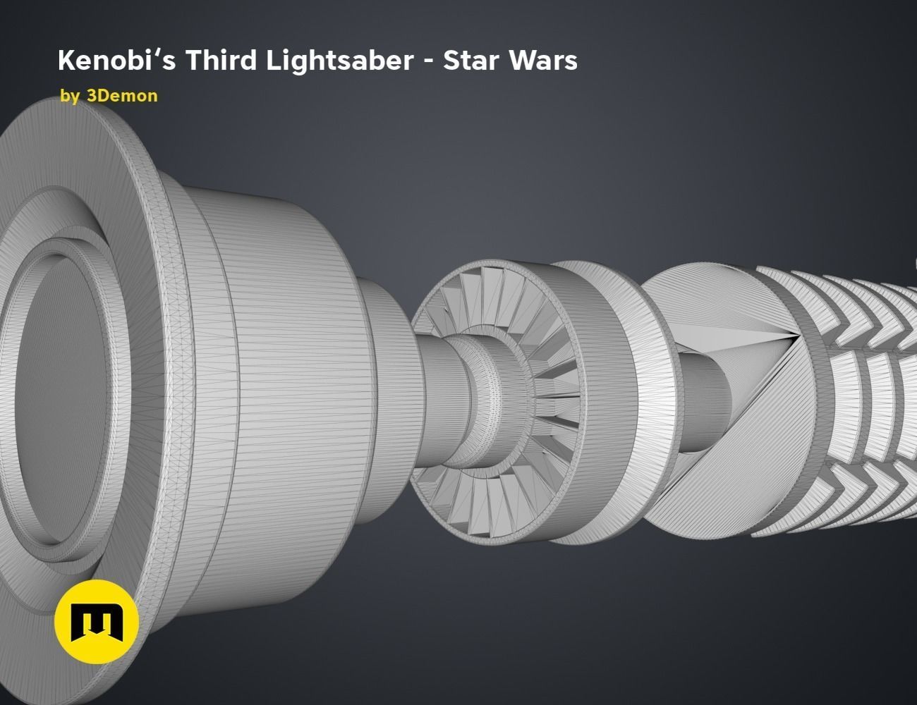 Obi-Wans Third Lightsaber - Star Wars 3D print model_11