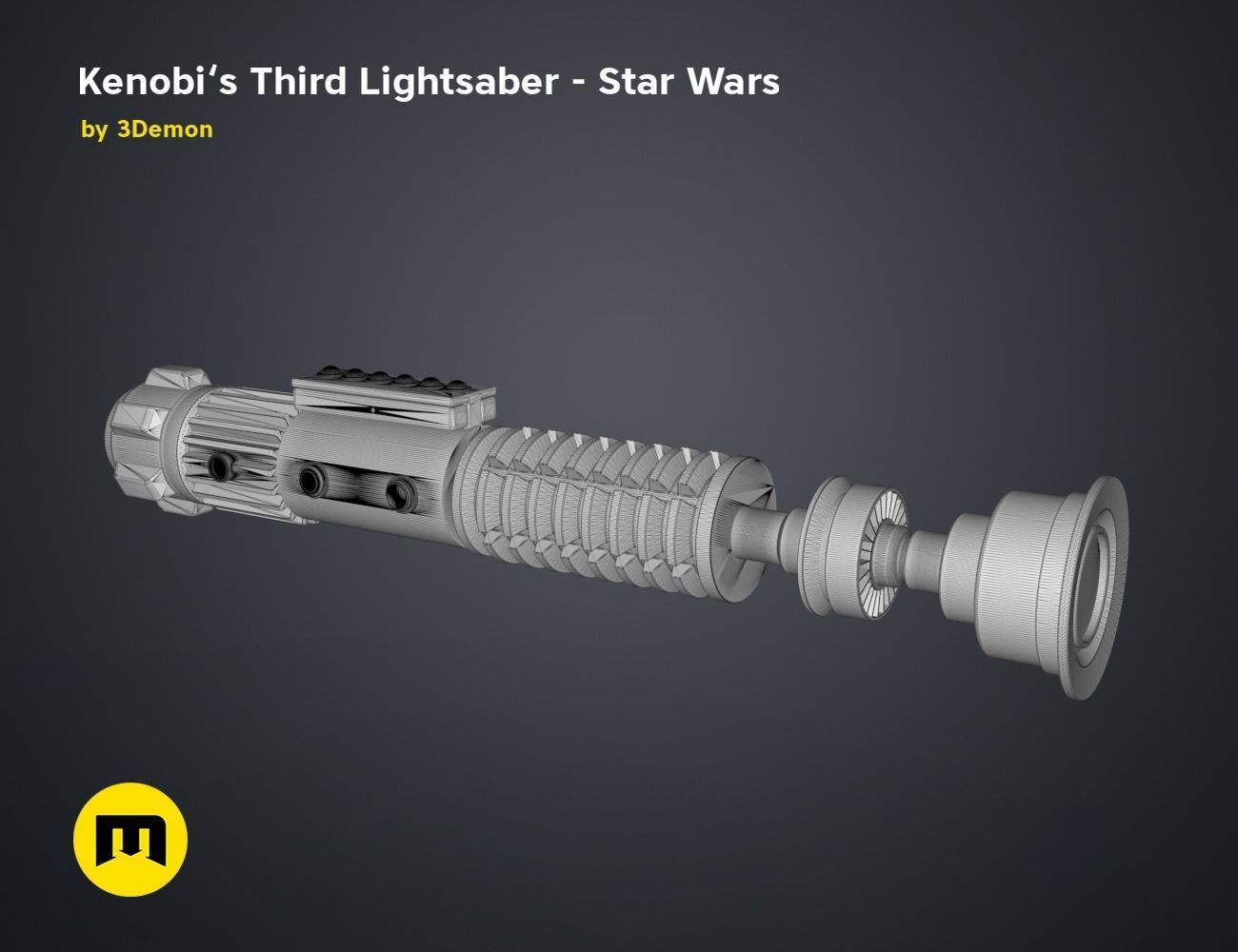 Obi-Wans Third Lightsaber - Star Wars 3D print model_9