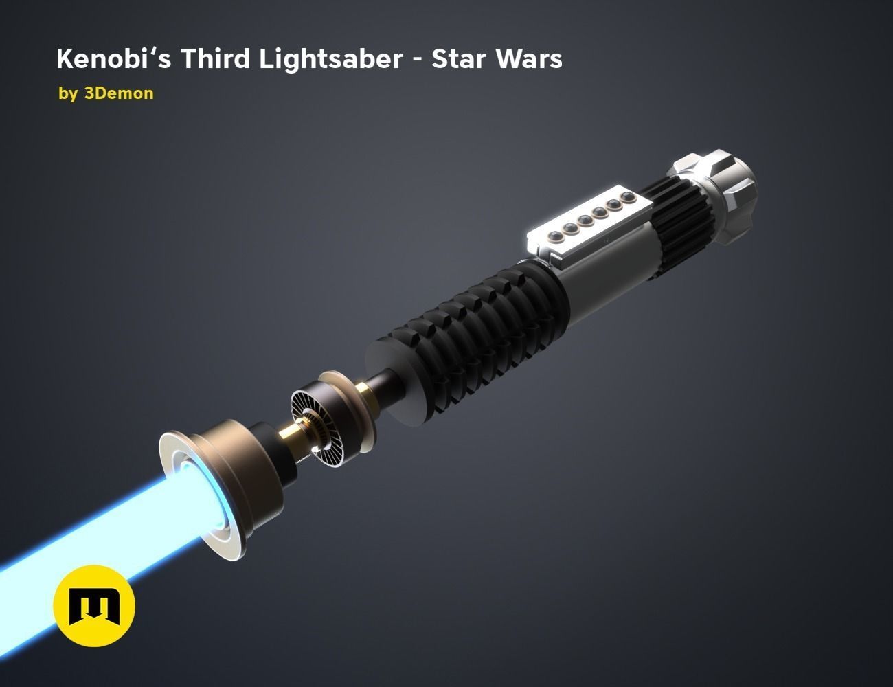 Obi-Wans Third Lightsaber - Star Wars 3D print model_20