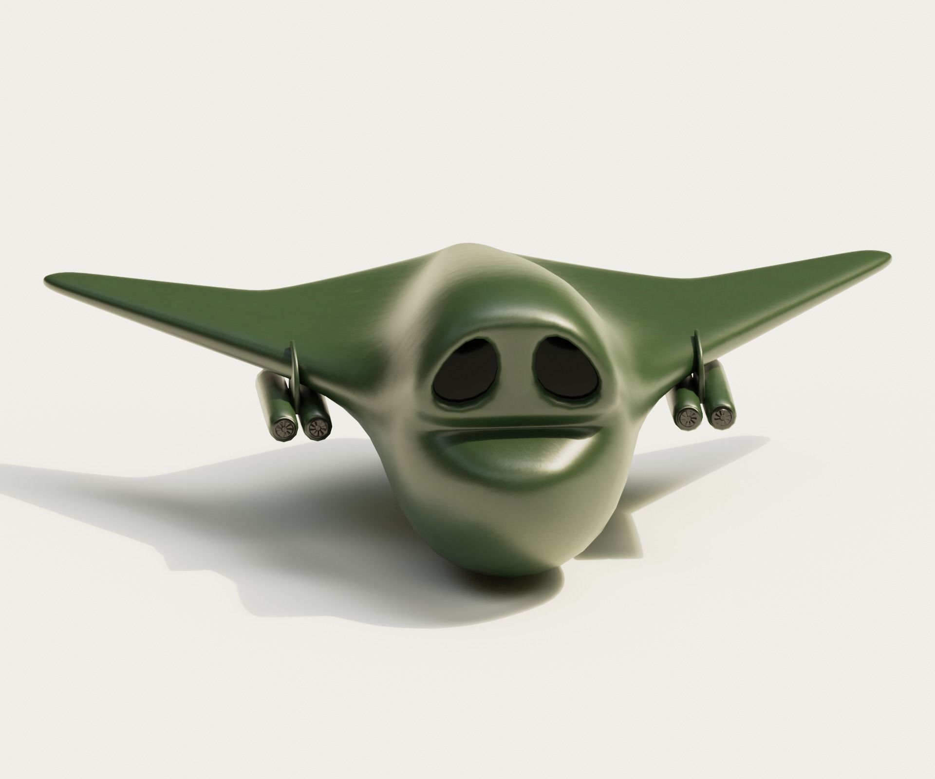 Cartoon Bomber Airplane Low-poly 3D model_3