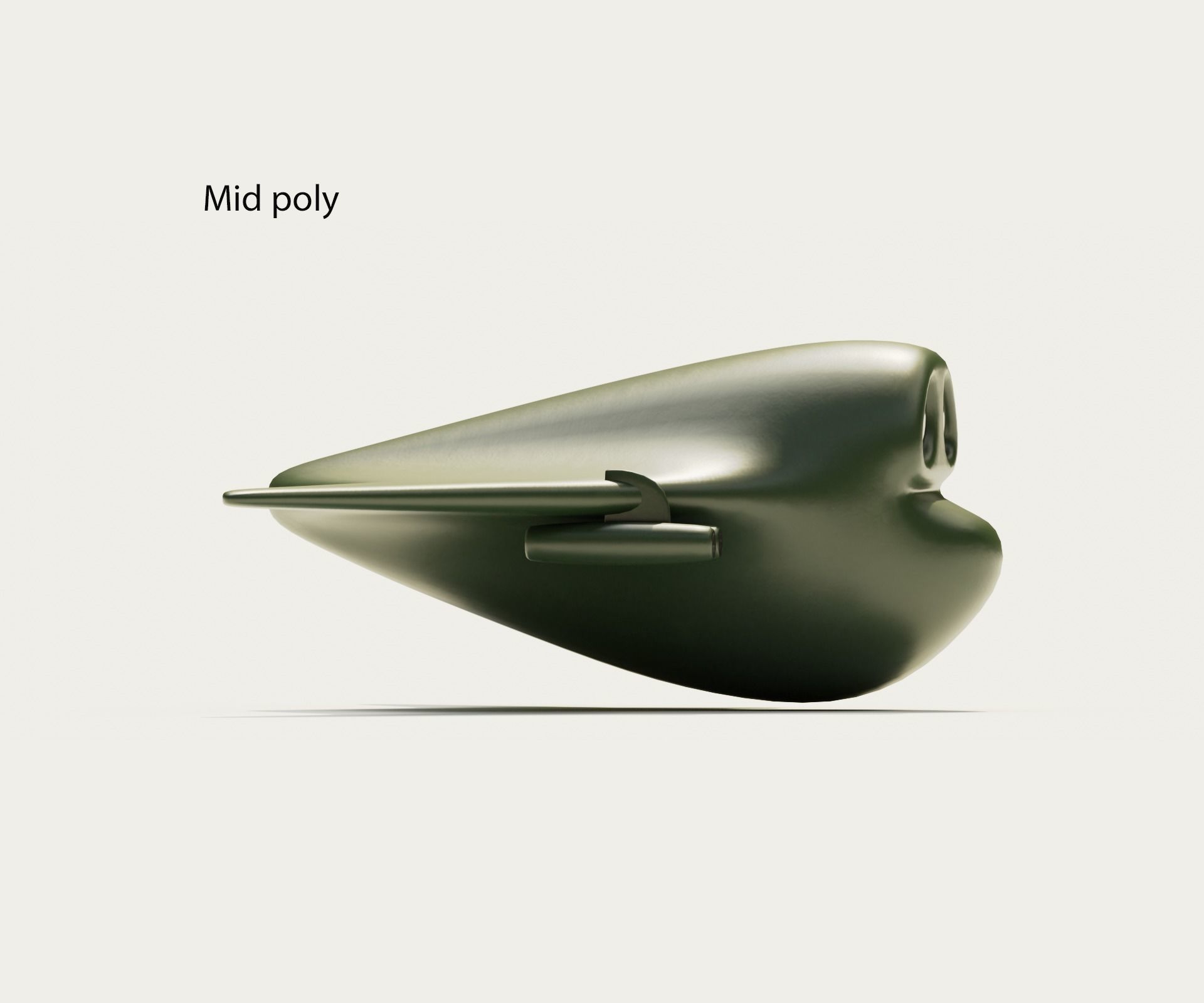 Cartoon Bomber Airplane Low-poly 3D model_7