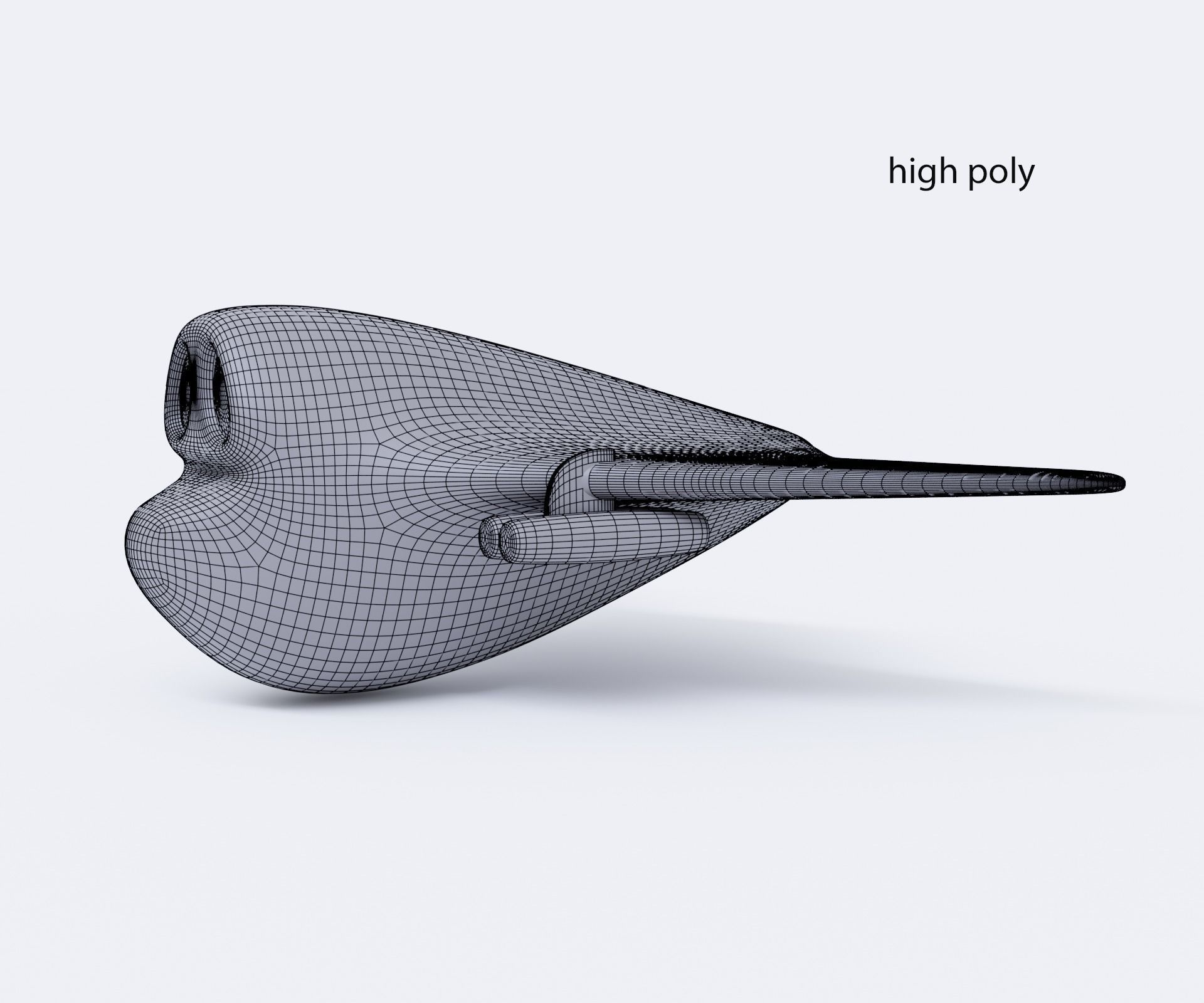 Cartoon Bomber Airplane Low-poly 3D model_21