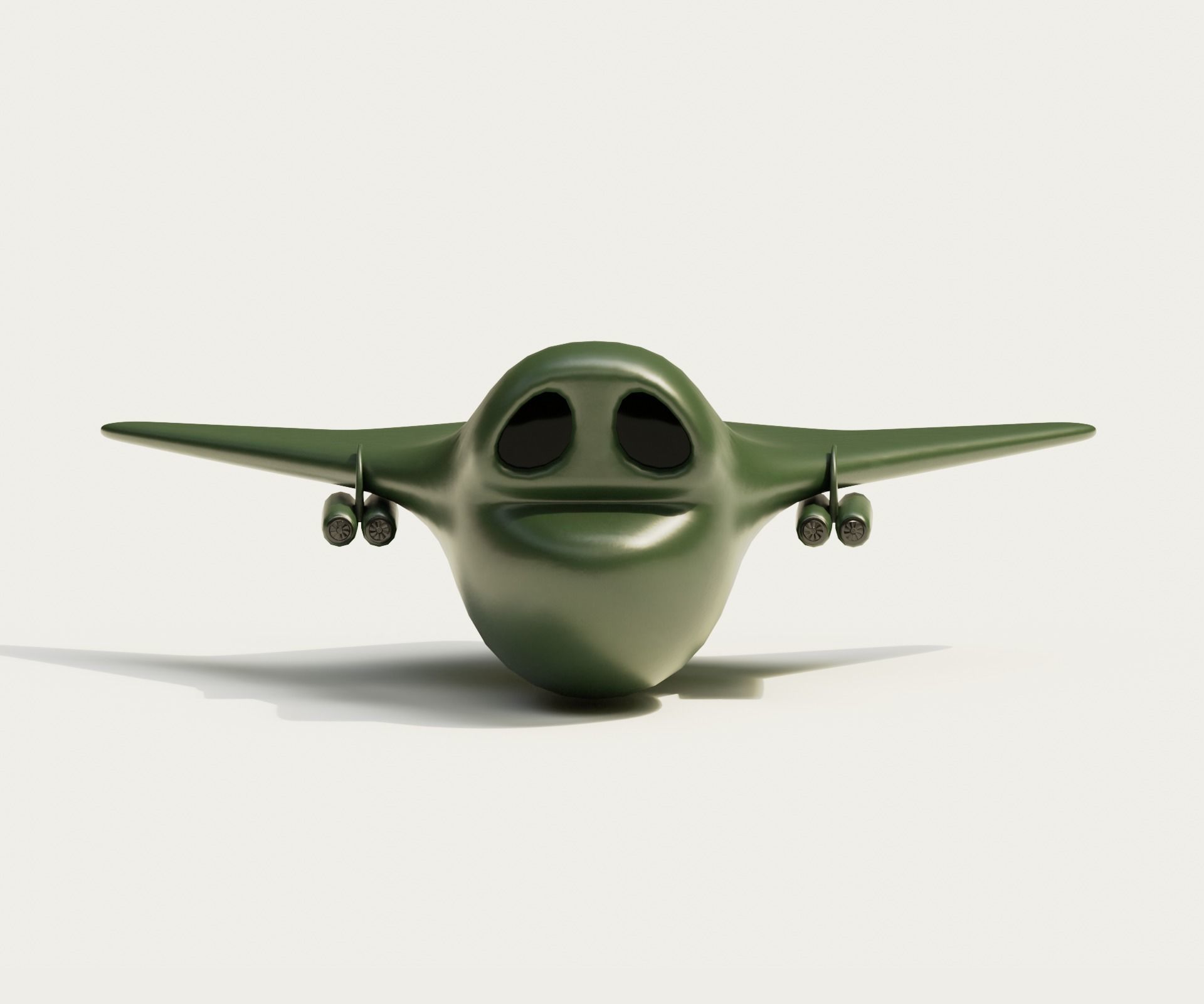 Cartoon Bomber Airplane Low-poly 3D model_4