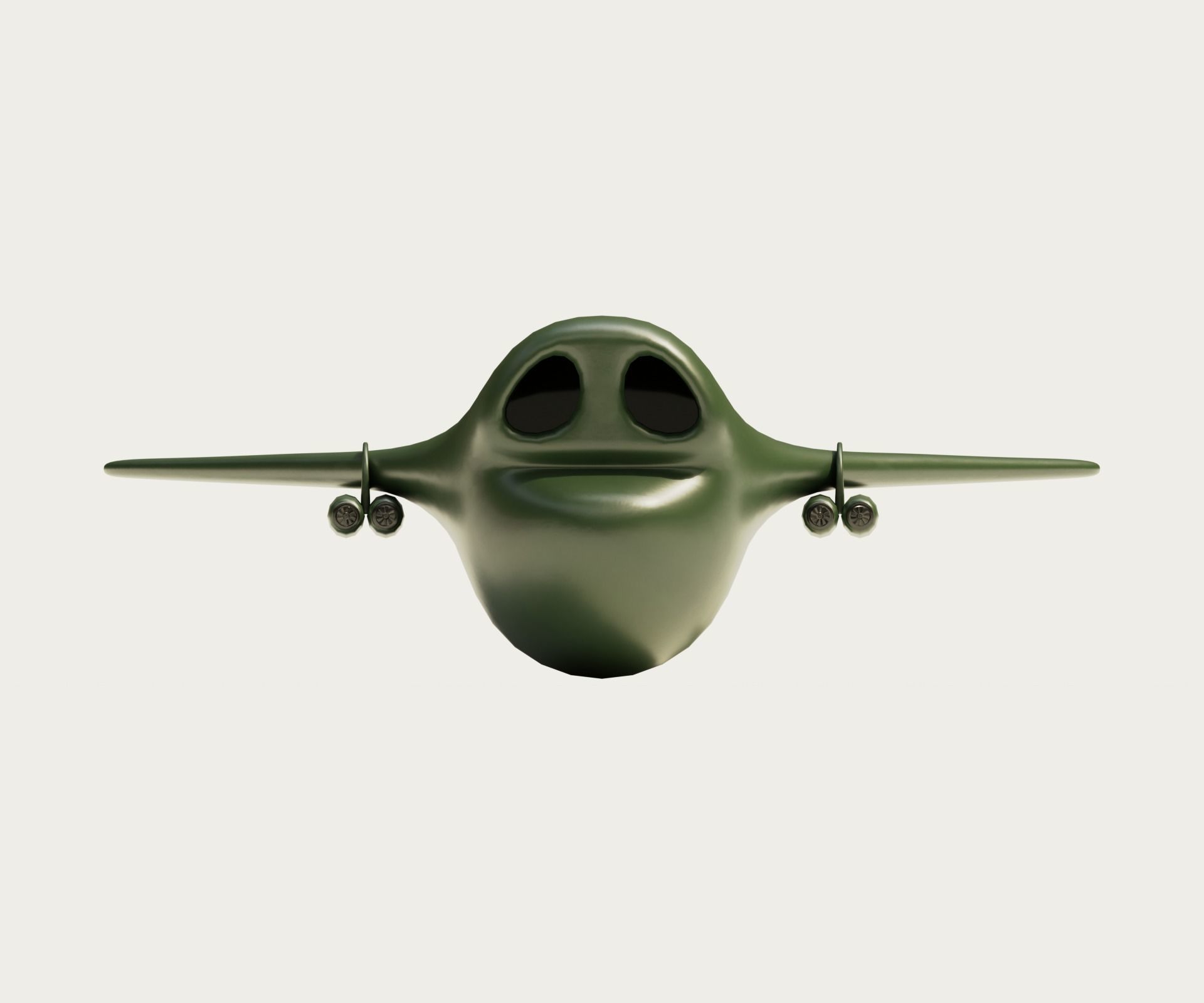 Cartoon Bomber Airplane Low-poly 3D model_5