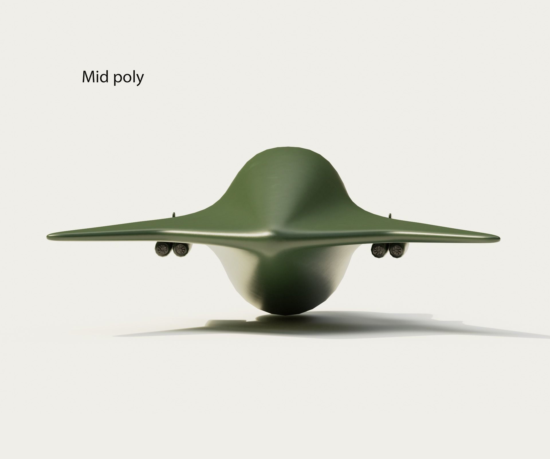 Cartoon Bomber Airplane Low-poly 3D model_9