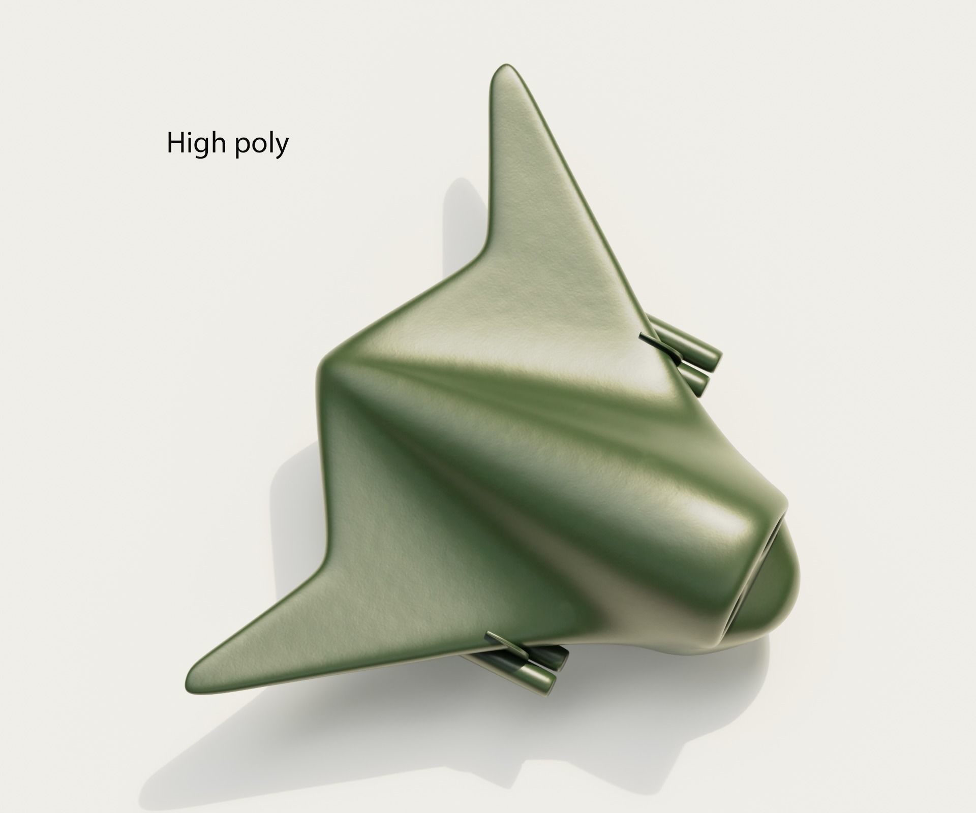 Cartoon Bomber Airplane Low-poly 3D model_11