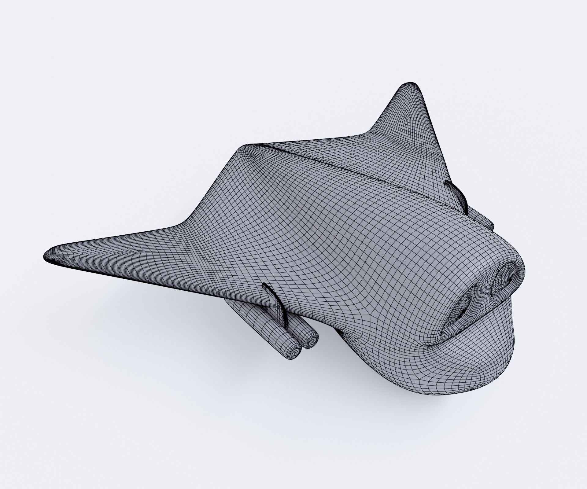 Cartoon Bomber Airplane Low-poly 3D model_23